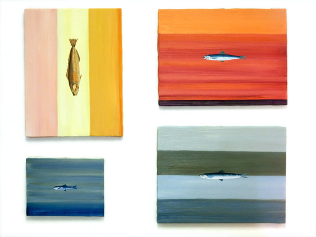 Aimone Sambuy four fish paintings